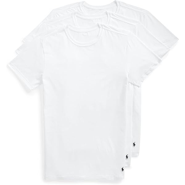 POLO RALPH LAUREN 6-Pack Classic Fit Cotton Wicking Crews 6 White